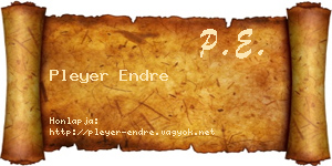 Pleyer Endre névjegykártya