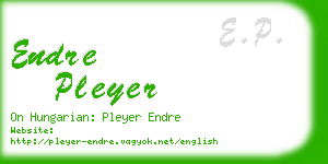 endre pleyer business card